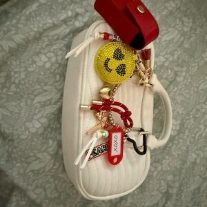 Aldo White Quilted Bag with Red and Yellow Accents